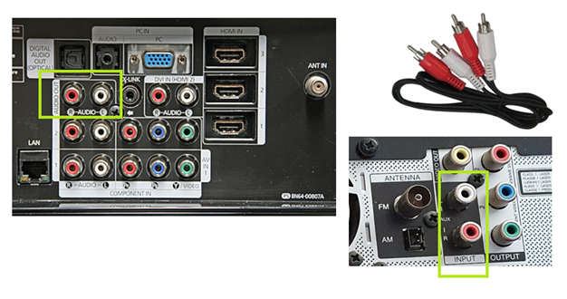 انتقال صدای تلویزیون LG با فیش AV