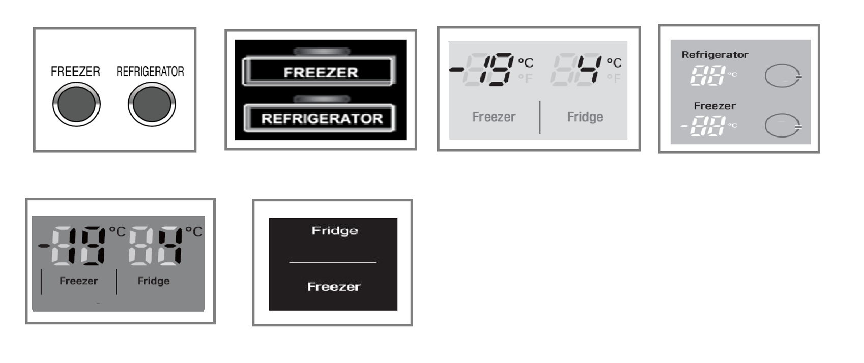علامت تنظیم دما یخچال FRIDGE / REFRIGRATOR و فریزر &nbsp;FREEZER ساید ال جی&nbsp;