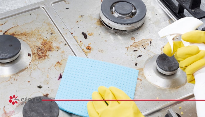 لکه های روی گاز استیل را چگونه پاک کنیم