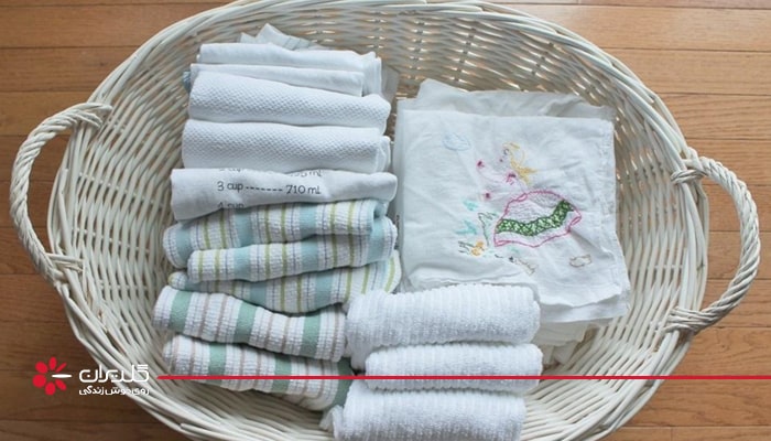 از بین بردن لکه دستمال&zwnj;های آشپزخانه